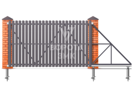 Ворота из штакетника 2000×2100 ЗМК-7735