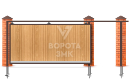 Откатные ворота 2200×3000 с верхними роликами ЗМК-7404